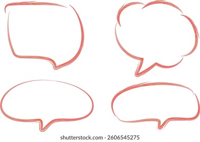 red color pattern decorative doodle speech bubbles