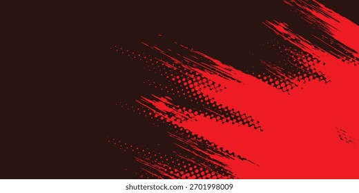 Red color pattern gradient grunge texture background. Dots pop art comics sport style vector illustration Abstract background dark red with modern corporate concept	