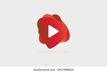 red color play icon vector design illustration