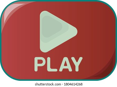 red color play vector icon