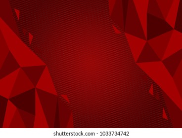 Red color polygon abstract background modern design, Vector illustration with copy space