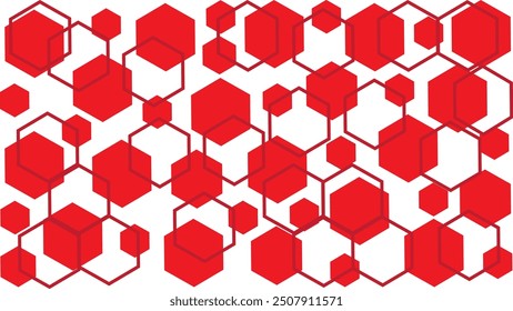 Diseño de fondo abstracto de forma de polígono de color rojo. línea de trazo de color rojo y diseño de fondo colorido abstracto de forma de polígono. 