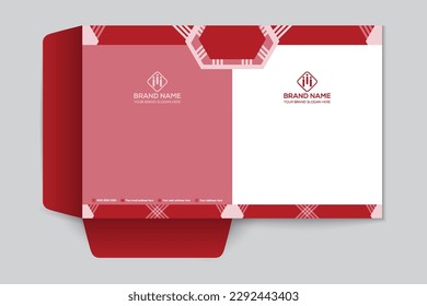 Red  color presentation folder design