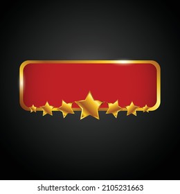 Red color ribbon and star design. vector illustration