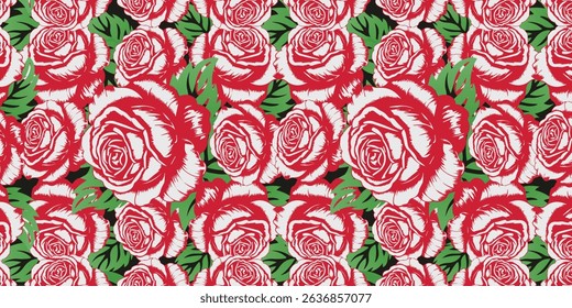Red color Roses  background, rose pattern, gift card cover, abstract, seamless floral illustration design background, modern wallpaper, floral decoration, fabric illustration, clothes fashion