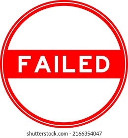 Red color round seal sticker in word failed on white background