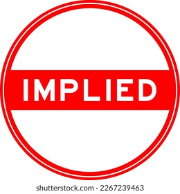 Red color round seal sticker in word implied on white background