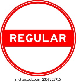 Red color round seal sticker in word regular on white background