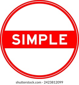 Red color round seal sticker in word simple on white background