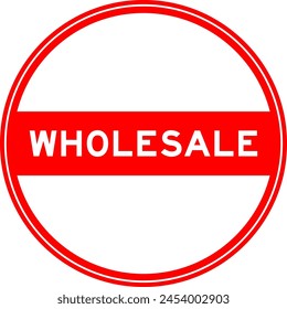 Red color round seal sticker in word wholesale on white background