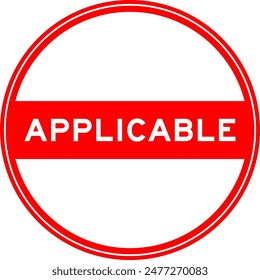 Red color round seal sticker in word applicable on white background