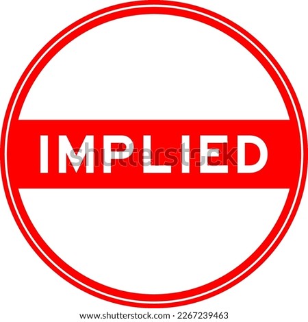 Red color round seal sticker in word implied on white background