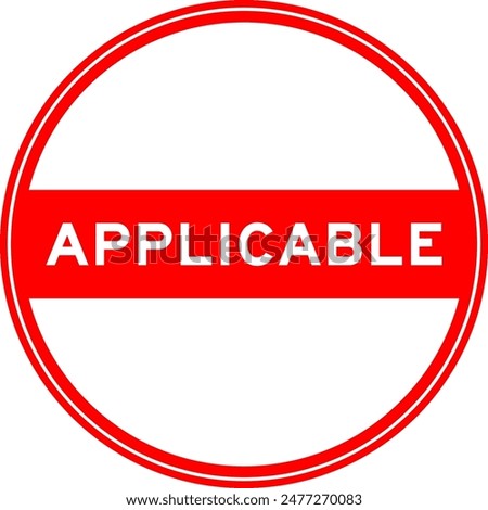 Red color round seal sticker in word applicable on white background