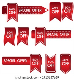 red color sale and offering tag design