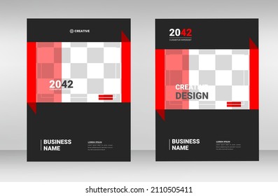 Red color Scheme Background Business Book Cover Design Template in A4. Can be adapt to Brochure, Annual Report, Corporate Presentation, Portfolio, Flyer, Magazine, Poster, Banner, Website.