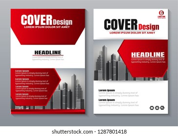 Red Color Scheme with City Background Business Book Cover Design Template 