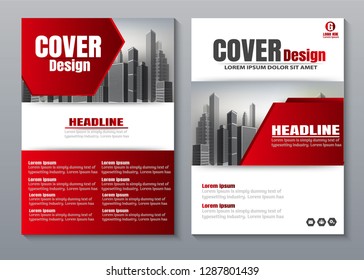 Red Color Scheme with City Background Business Book Cover Design Template 