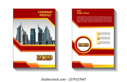 red Color Scheme with City Background Business Book Cover Design Template in A4. Can be adapt to Brochure, Annual Report, Magazine,Poster, Corporate Presentation, Portfolio, Flyer, Banner, Website 