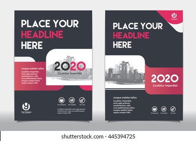 Red Color Scheme with City Background Business Book Cover Design Template in A4. Easy to adapt to Brochure, Annual Report, Magazine, Poster, Corporate Presentation, Portfolio, Flyer, Banner, Website.