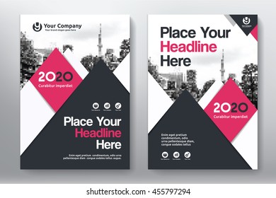 Red Color Scheme with City Background Business Book Cover Design Template in A4. Easy to adapt to Brochure, Annual Report, Magazine, Poster, Corporate Presentation, Portfolio, Flyer, Banner, Website.