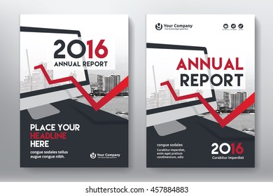 Red Color Scheme with City Background Business Book Cover Design Template in A4. Easy to adapt to Brochure, Annual Report, Magazine, Poster, Corporate Presentation, Portfolio, Flyer, Banner, Website.