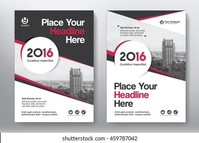 Red Color Scheme mit City Background Business Book Cover Design Template in A4. Einfache Anpassung an Broschüre, Geschäftsbericht, Magazin, Poster, Corporate Präsentation, Portfolio, Flyer, Banner, Website.