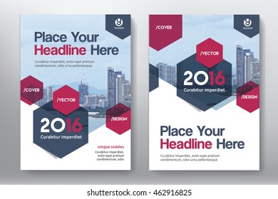 Red Color Scheme with City Background Business Book Cover Design Template in A4. Easy to adapt to Brochure, Annual Report, Magazine, Poster, Corporate Presentation, Portfolio, Flyer, Banner, Website.