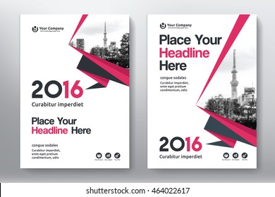 Red Color Scheme with City Background Business Book Cover Design Template in A4. Easy to adapt to Brochure, Annual Report, Magazine, Poster, Corporate Presentation, Portfolio, Flyer, Banner, Website.