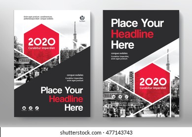 Red Color Scheme with City Background Business Book Cover Design Template in A4. Easy to adapt to Brochure, Annual Report, Magazine, Poster, Corporate Presentation, Portfolio, Flyer, Banner, Website