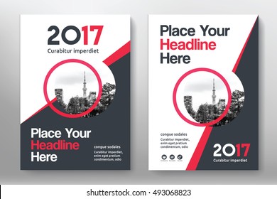 Red Color Scheme with City Background Business Book Cover Design Template in A4. Easy to adapt to Brochure, Annual Report, Magazine, Poster, Corporate Presentation, Portfolio, Flyer, Banner, Website