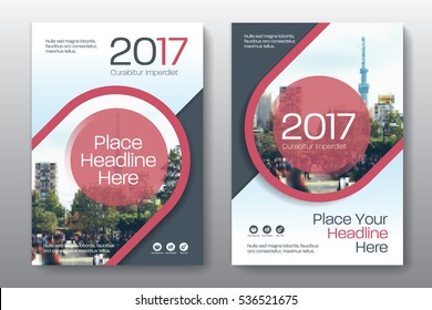 Red Color Scheme with City Background Business Book Cover Design Template in A4. Can be adapt to Brochure, Annual Report, Magazine,Poster, Corporate Presentation, Portfolio, Flyer, Banner, Website.