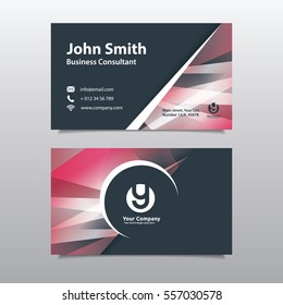Red Color Scheme with City Background Business Card Design Template. Can be adapt to Brochure, Annual Report, Magazine,Poster, Corporate Presentation, Portfolio, Flyer, Website