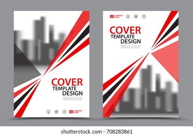 Red Color Scheme with City Background Business Book Cover Design Template in A4. Brochure layout, Annual Report, Magazine, Poster, Presentation, Portfolio, Flyer, Banner, Website, leaflet, other.