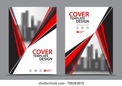 Red Color Scheme with City Background Business Book Cover Design Template in A4. Brochure layout, Annual Report, Magazine, Poster, Presentation, Portfolio, Flyer, Banner, Website, leaflet, other.
