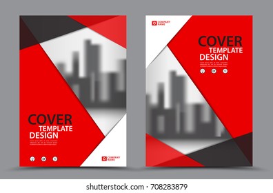 Red Color Scheme with City Background Business Book Cover Design Template in A4. Brochure layout, Annual Report, Magazine, Poster, Presentation, Portfolio, Flyer, Banner, Website, leaflet, other.