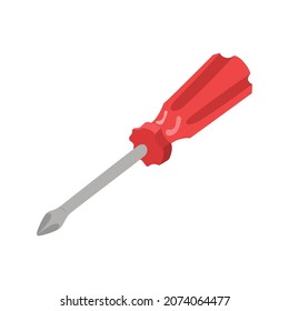 Red color screwdriver  vector illustration  illustration design