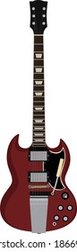 Red Color SG Guitar Illustration