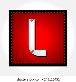 Red color shiny font