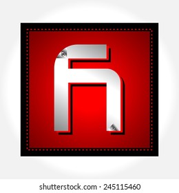 Red color shiny font