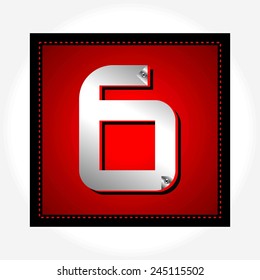 Red color shiny font