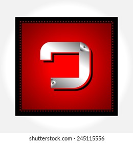 Red color shiny font