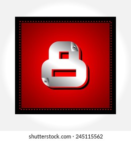 Red color shiny font