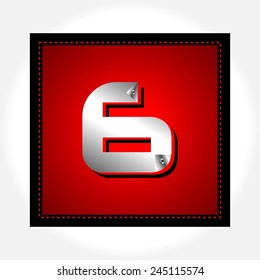 Red color shiny font