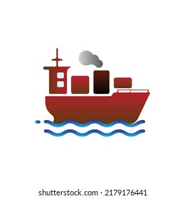 Red Color Ship Sea Water Logo Stock Vector (Royalty Free) 2179176441 ...