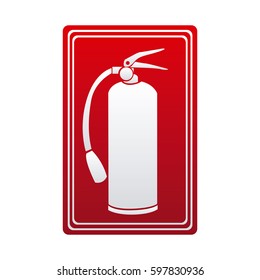 red color signal silhouette fire extinguisher icon vector illustration