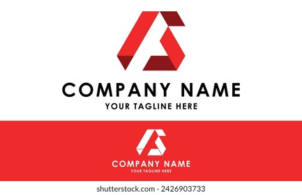 Red Color Simple Abstract Shape Infinity Logo Design