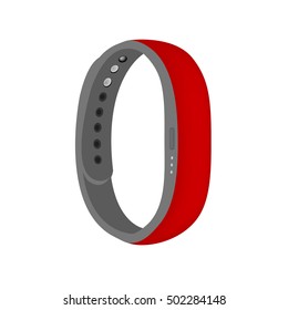 Red color smart band vector isolated on the white background