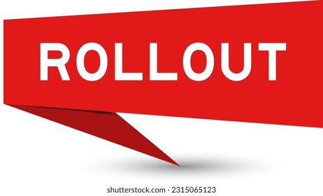 Red color speech banner with word rollout on white background