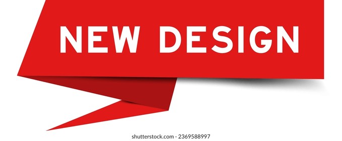 Red color speech banner with word new design on white background