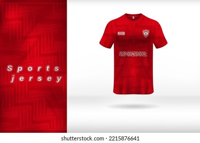 Red color sports jersey uniform template design